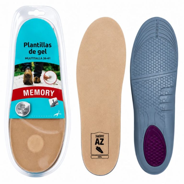 Plantilla gel memory multitalla 36-41 con base gris y superficie beige