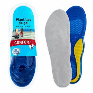 Plantilla gel confort mujer azul multitalla 35-40 con superficie textil gris
