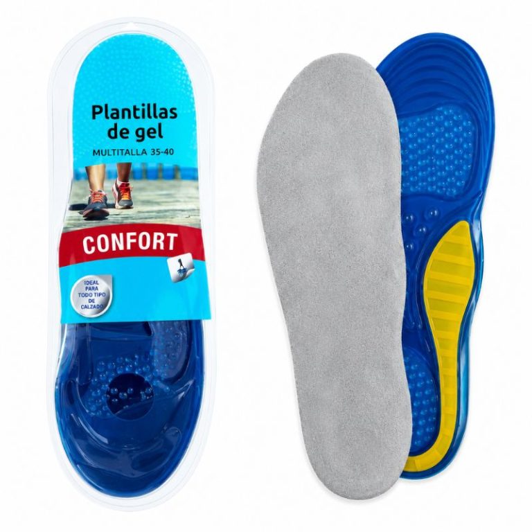 Plantilla gel confort mujer azul multitalla 35-40 con superficie textil gris
