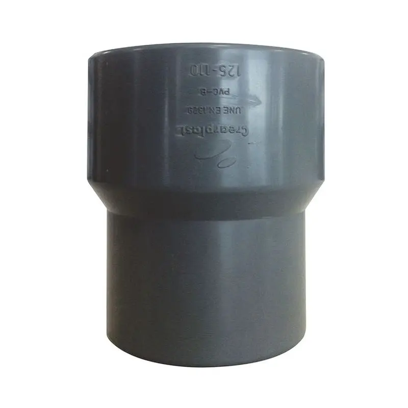 reducción PVC concéntrica 110 a 90 mm macho-hembra gris